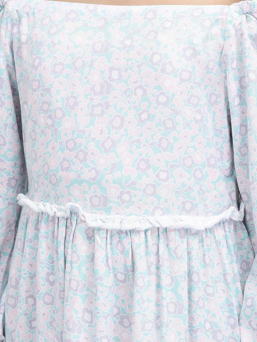 girls off shoulder long sleeves frock - 20018561 -  Standard Image - 3