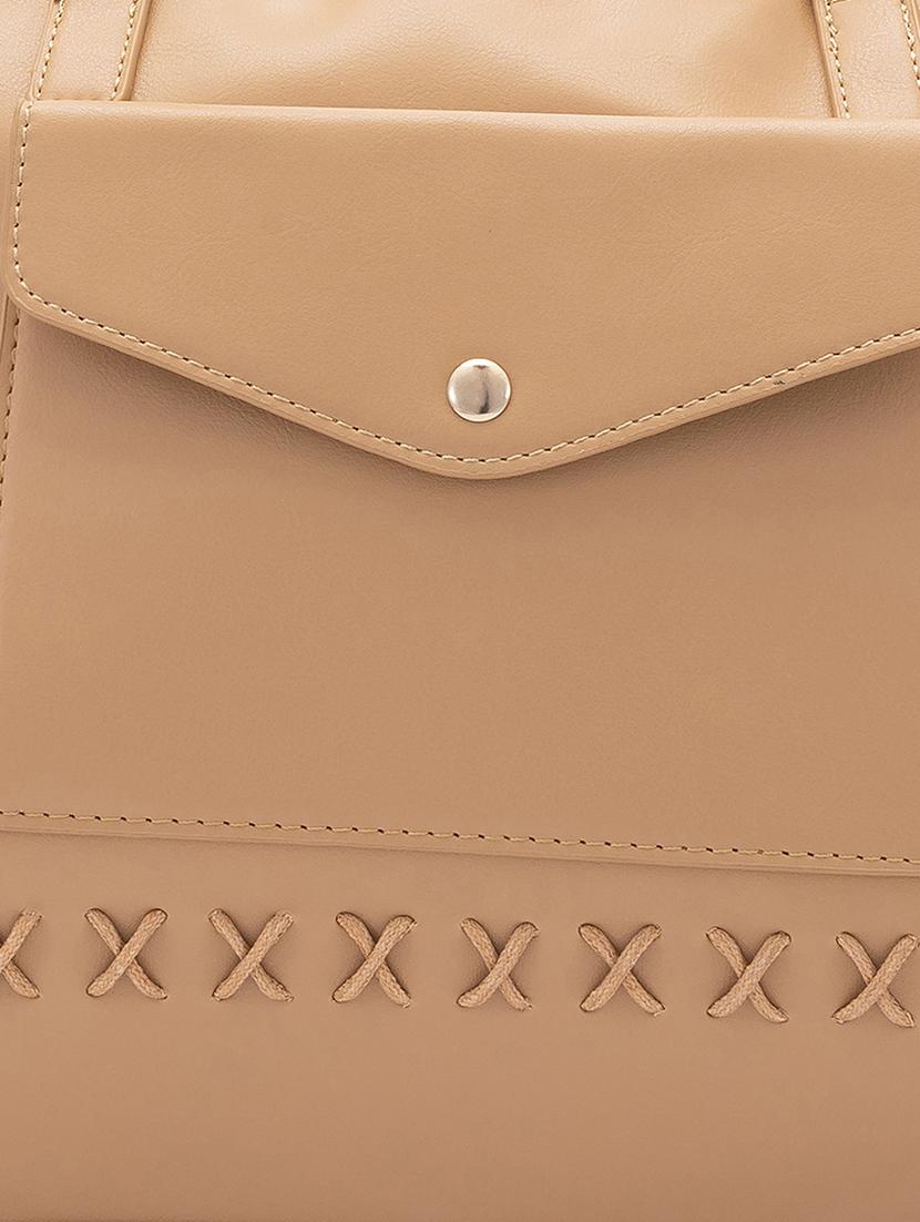 beige pu regular handbag - 20018752 - Standard Image - 5