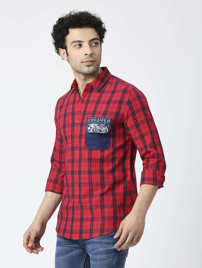 mens checks casual shirt - 20018910 - Zoom Image - 0