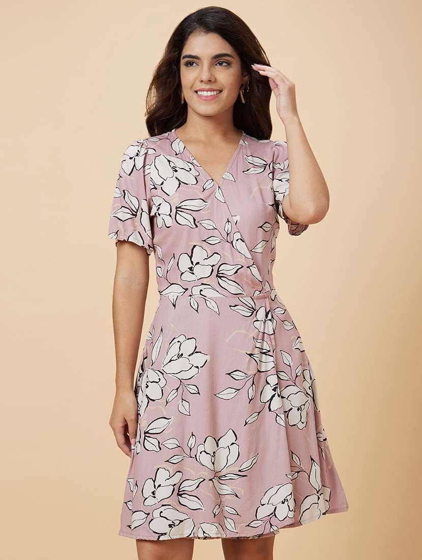 women's wrap floral dress - 20019013 - Zoom Image - 0