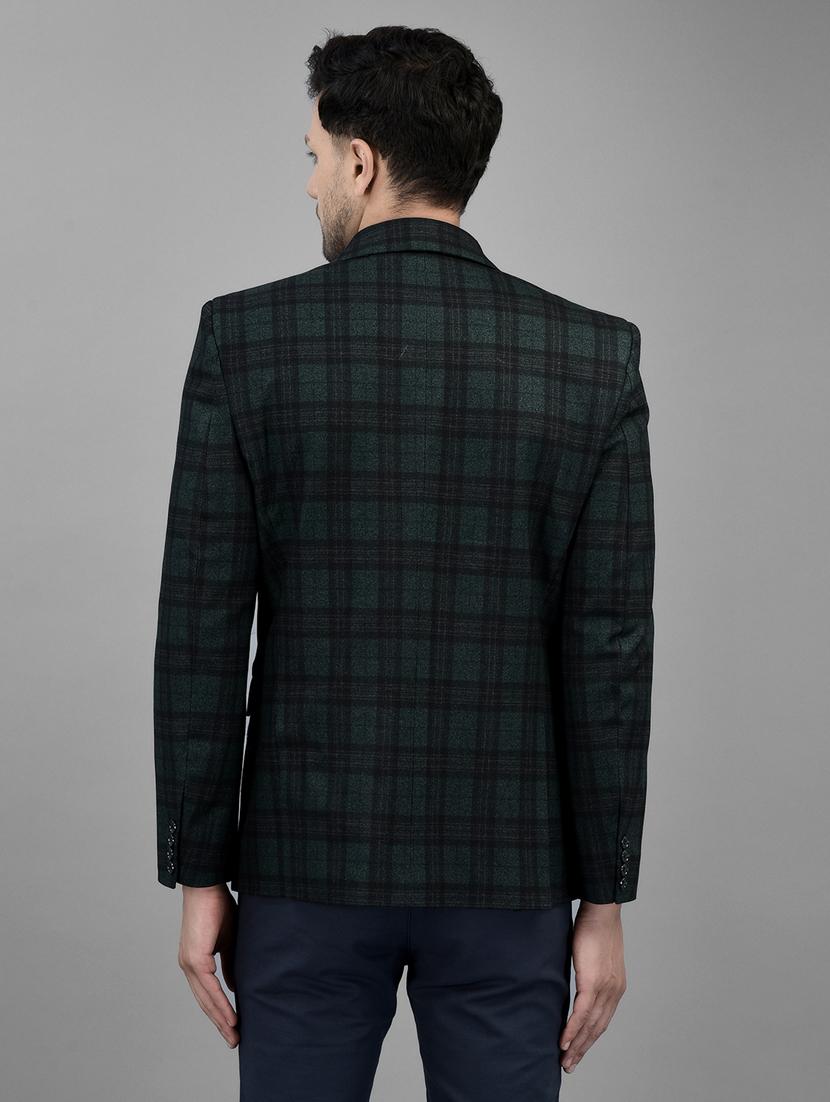 green polyester single breasted casual blazer - 20019071 - Standard Image - 3