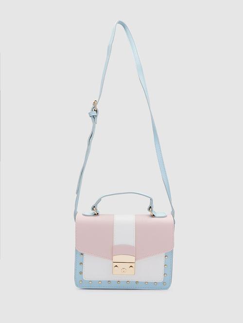 blue leatherette (pu) handbag - 20019119 - Standard Image - 0