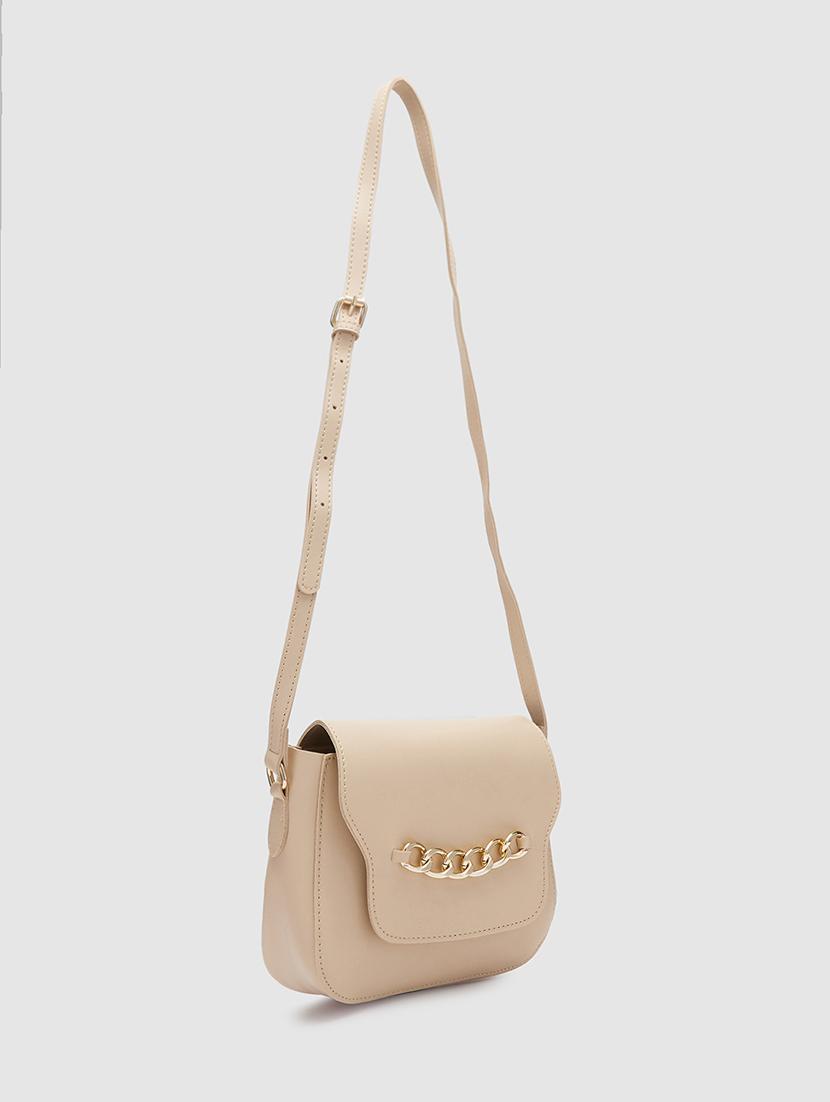beige leatherette (pu) handbag - 20019120 - Standard Image - 3