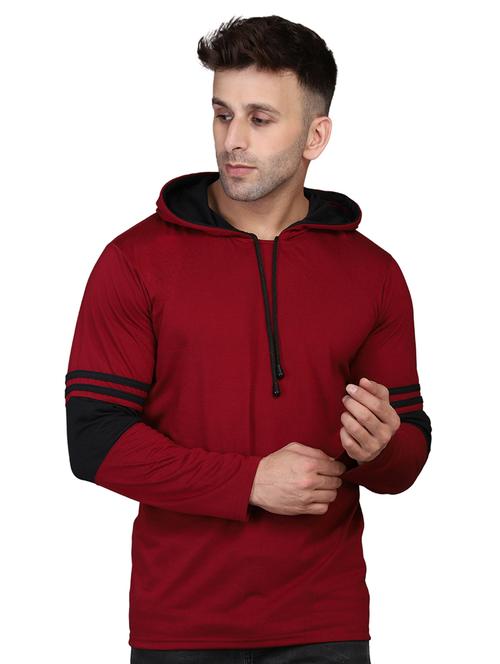 hood neck striped sweatshirt - 20021209 - Standard Image - 0