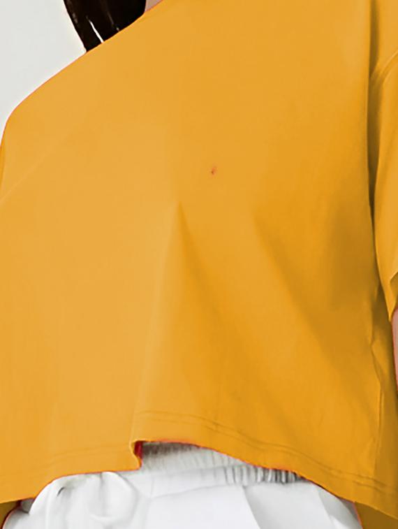 yellow cotton crop tshirt - 20021442 - Standard Image - 3
