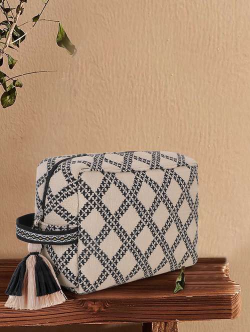 Beige Canvas Regular Pouch