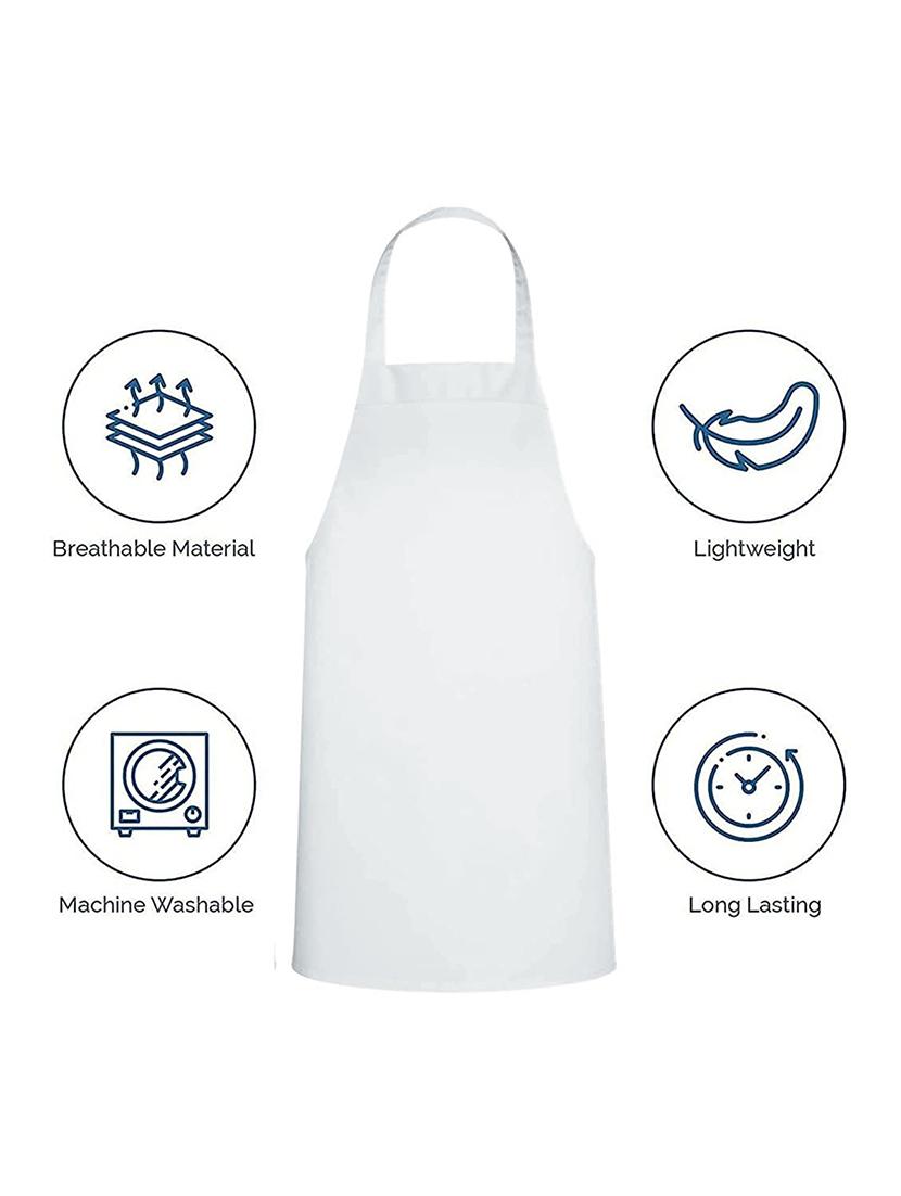uniformer solid white apron - 20021784 - Standard Image - 3