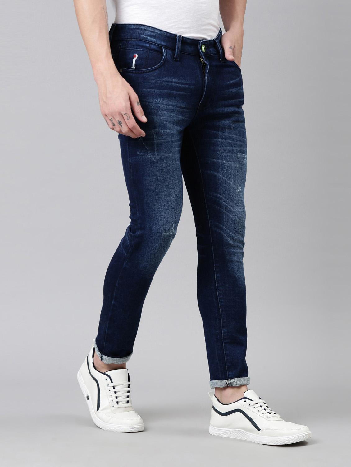mens skinny fit distressed jeans - 20022605 - Zoom Image - 0
