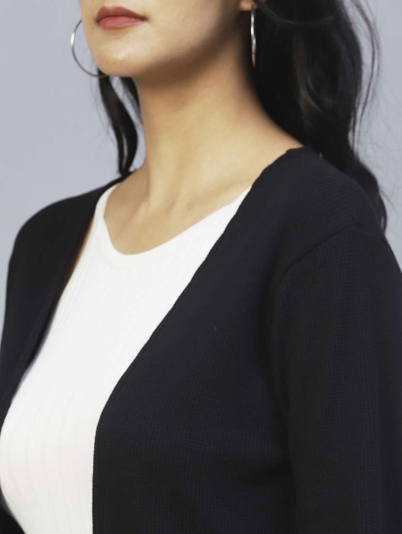 black cotton shrug - 20022867 -  Standard Image - 5