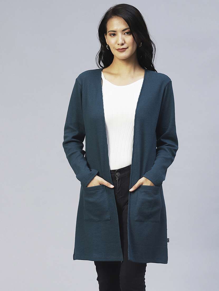 women solid long sleeve winter shrug - 20022868 - Zoom Image - 0