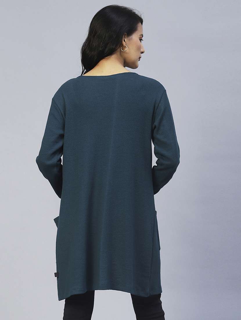 women solid long sleeve winter shrug - 20022868 - Standard Image - 3