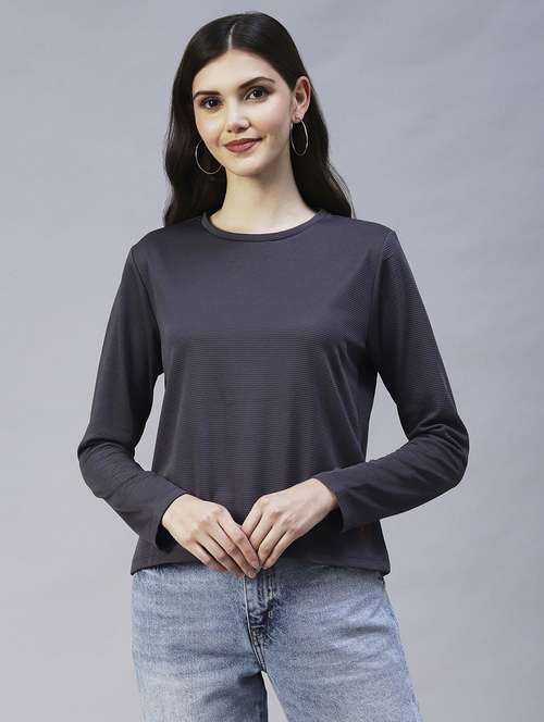 women's straight round neck top - 20022915 -  Standard Image - 0