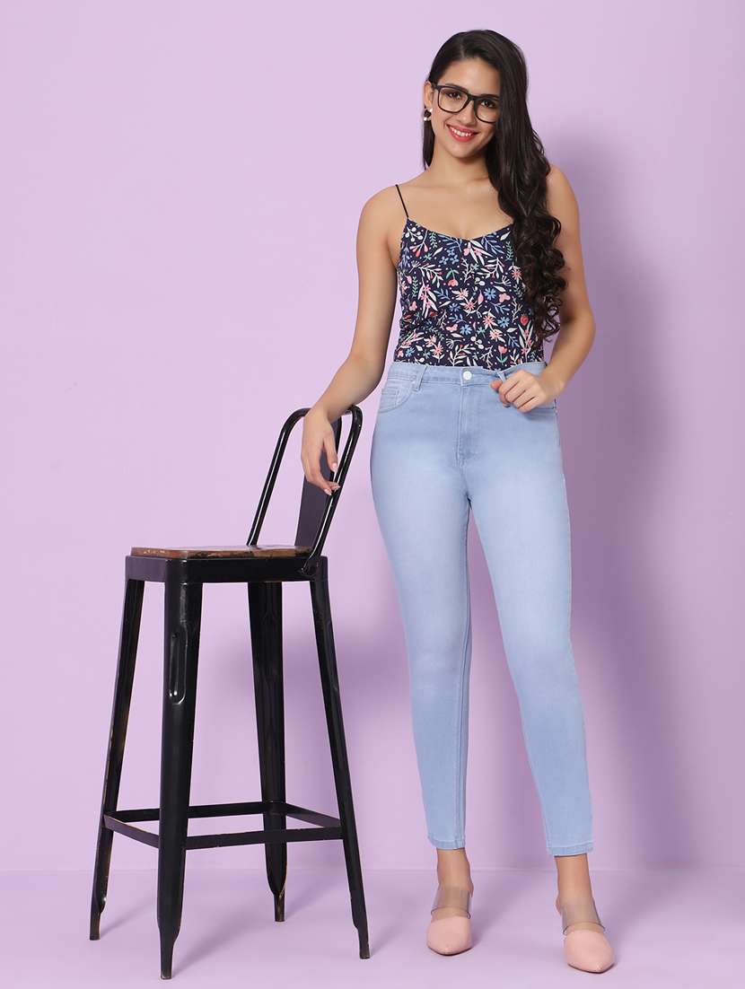 women's plain slim fit jeans - 20023001 -  Standard Image - 3