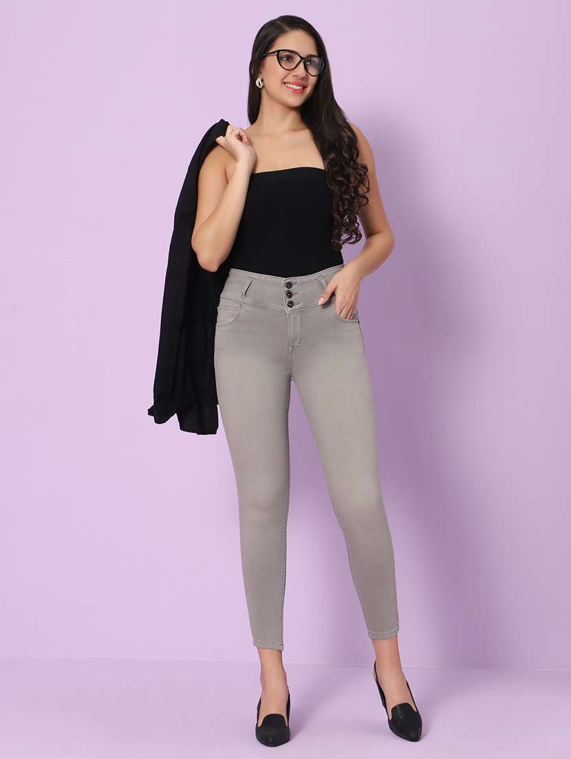 women's plain slim fit jeans - 20023002 -  Standard Image - 3