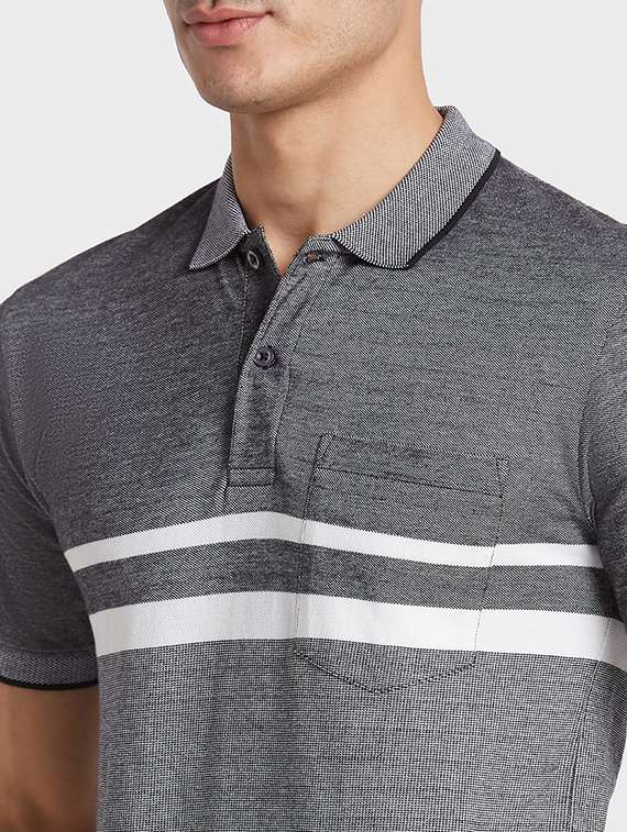mens striped polo t-shirt  - 20023040 -  Standard Image - 5