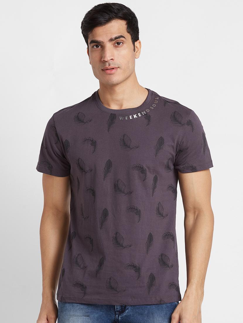 round neck printed regular t-shirt - 20023047 - Zoom Image - 0