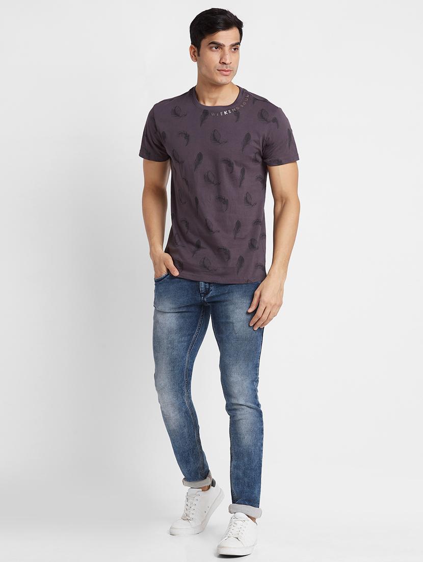 round neck printed regular t-shirt - 20023047 - Standard Image - 3