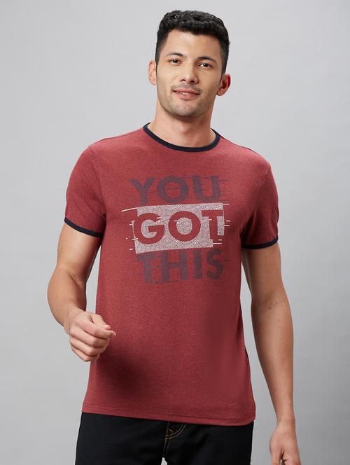round neck printed regular t-shirt - 20023064 - Standard Image - 0