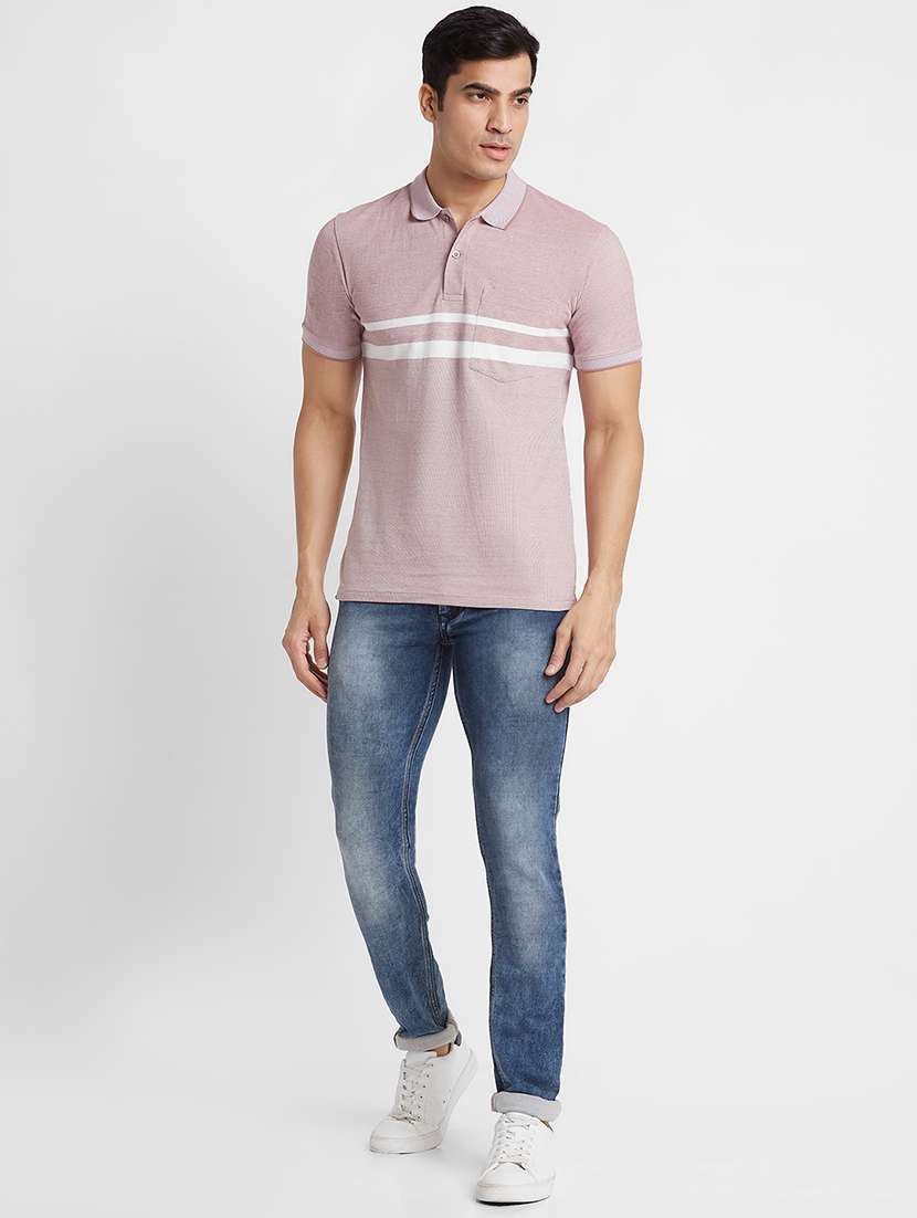 mens striped polo t-shirt  - 20023073 -  Standard Image - 3
