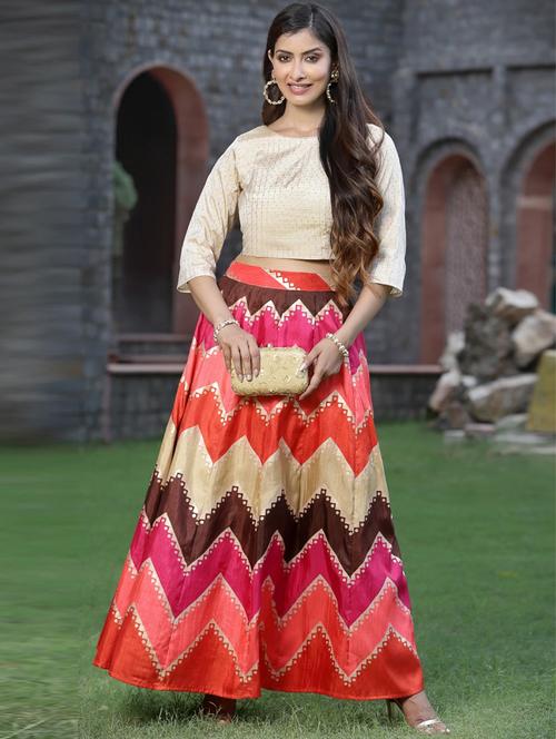 printed lehenga choli set - 20023442 -  Standard Image - 0