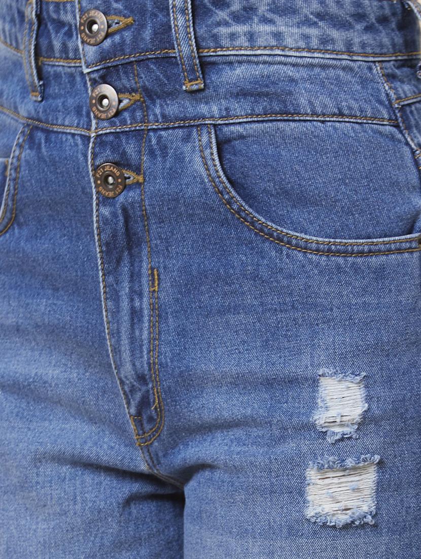 women's distress straight fit jeans - 20023466 - Standard Image - 5
