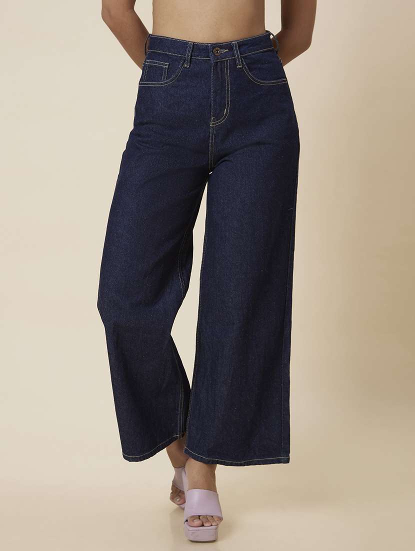 women's plain wide leg jeans - 20023469 -  Zoom Image - 0