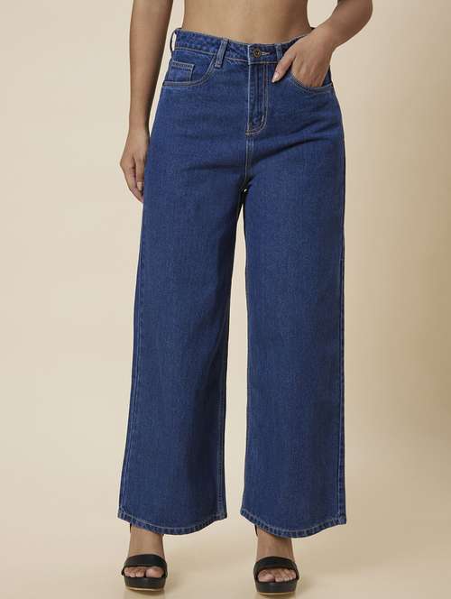 women's plain wide leg jeans - 20023470 -  Standard Image - 0