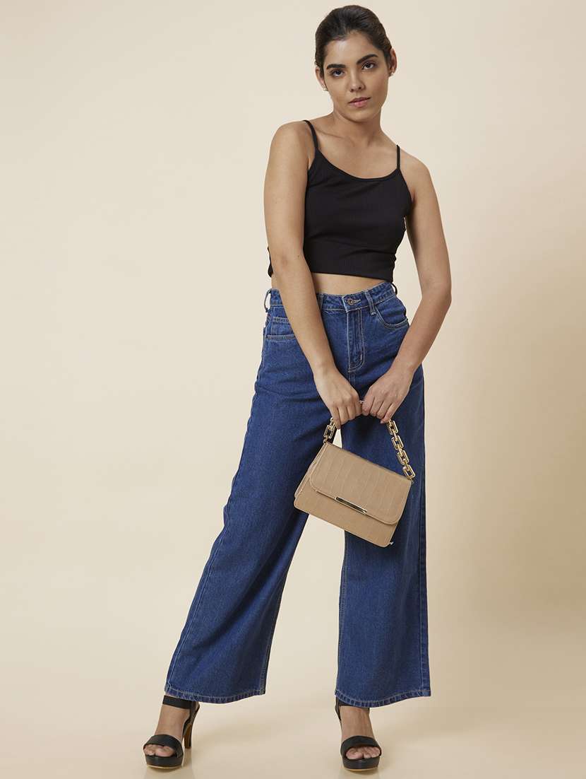 women's plain wide leg jeans - 20023470 -  Standard Image - 3