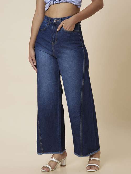 women's plain wide leg jeans - 20023472 -  Standard Image - 0