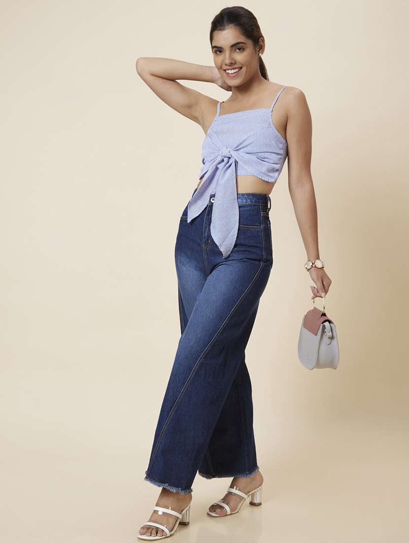 women's plain wide leg jeans - 20023472 -  Standard Image - 3