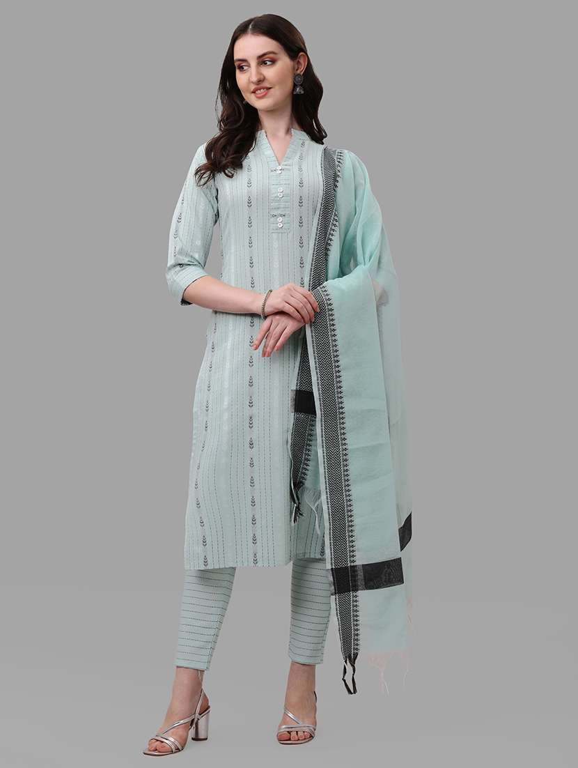 women cotton kurta pant with dupatta set - 20023632 - Zoom Image - 0