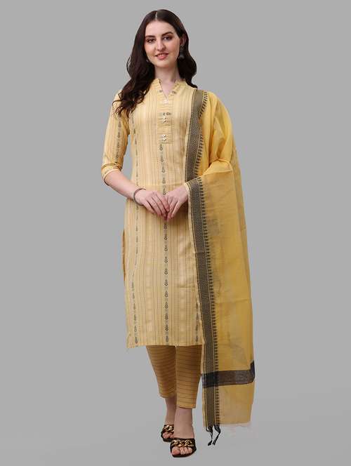 women cotton kurta pant with dupatta set - 20023633 -  Standard Image - 0