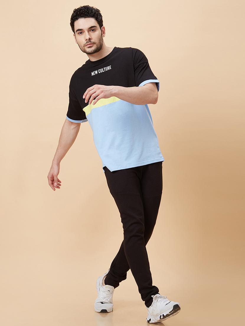 men black cotton joggers - 20023801 - Standard Image - 3