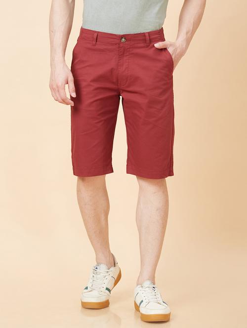 mid rise solid bermuda shorts - 20023803 -  Standard Image - 0