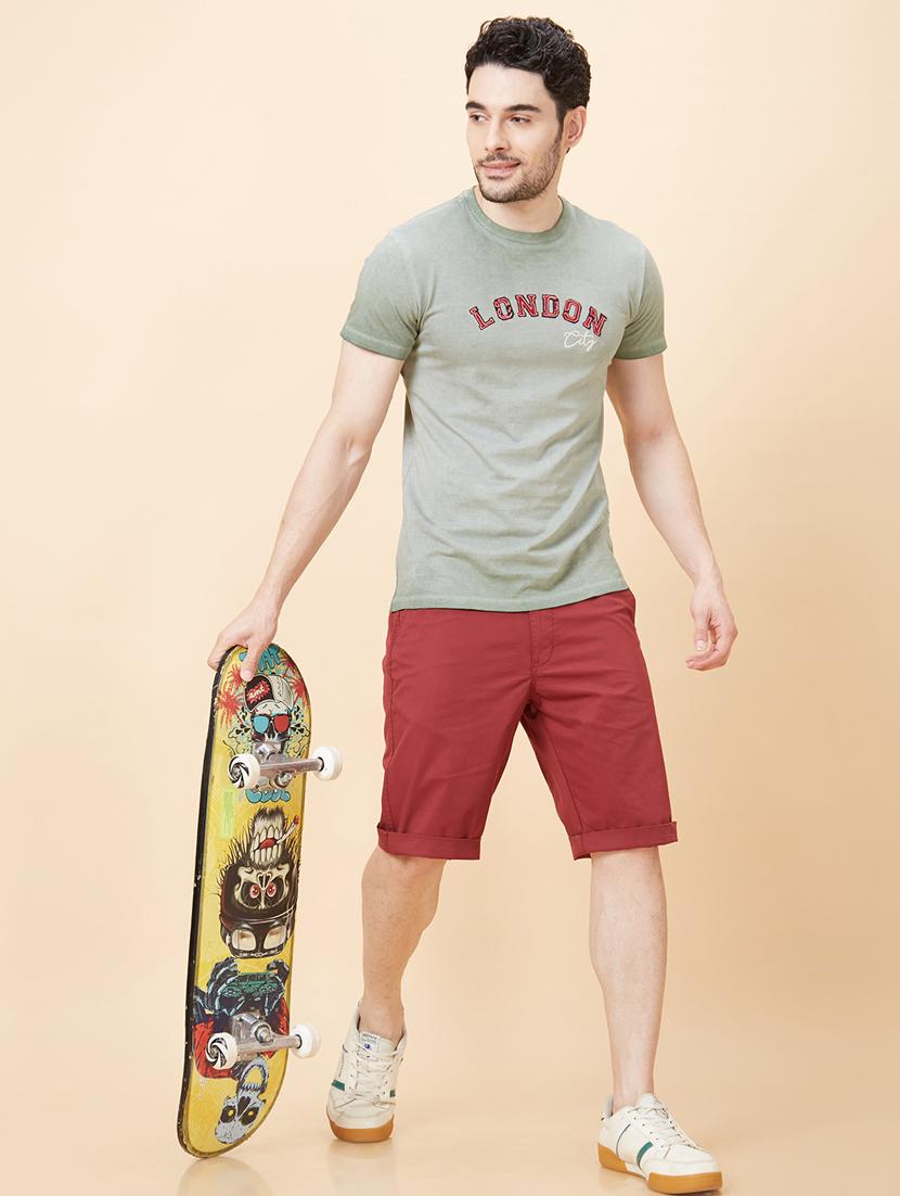 mid rise solid bermuda shorts - 20023803 - Standard Image - 3