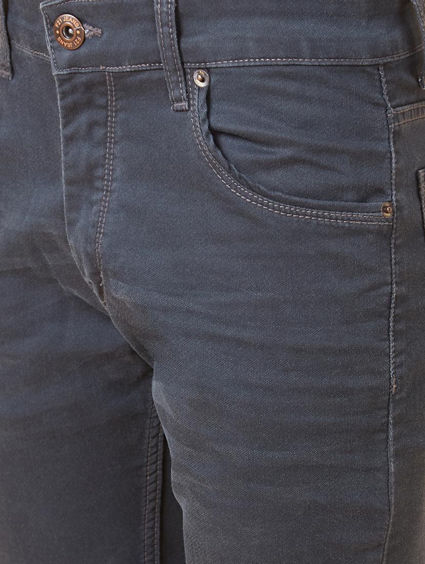 men grey cotton plain jeans - 20023808 - Standard Image - 5