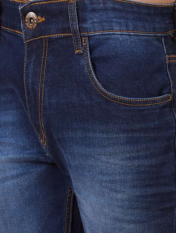 men blue cotton distressed jeans - 20023809 -  Standard Image - 5