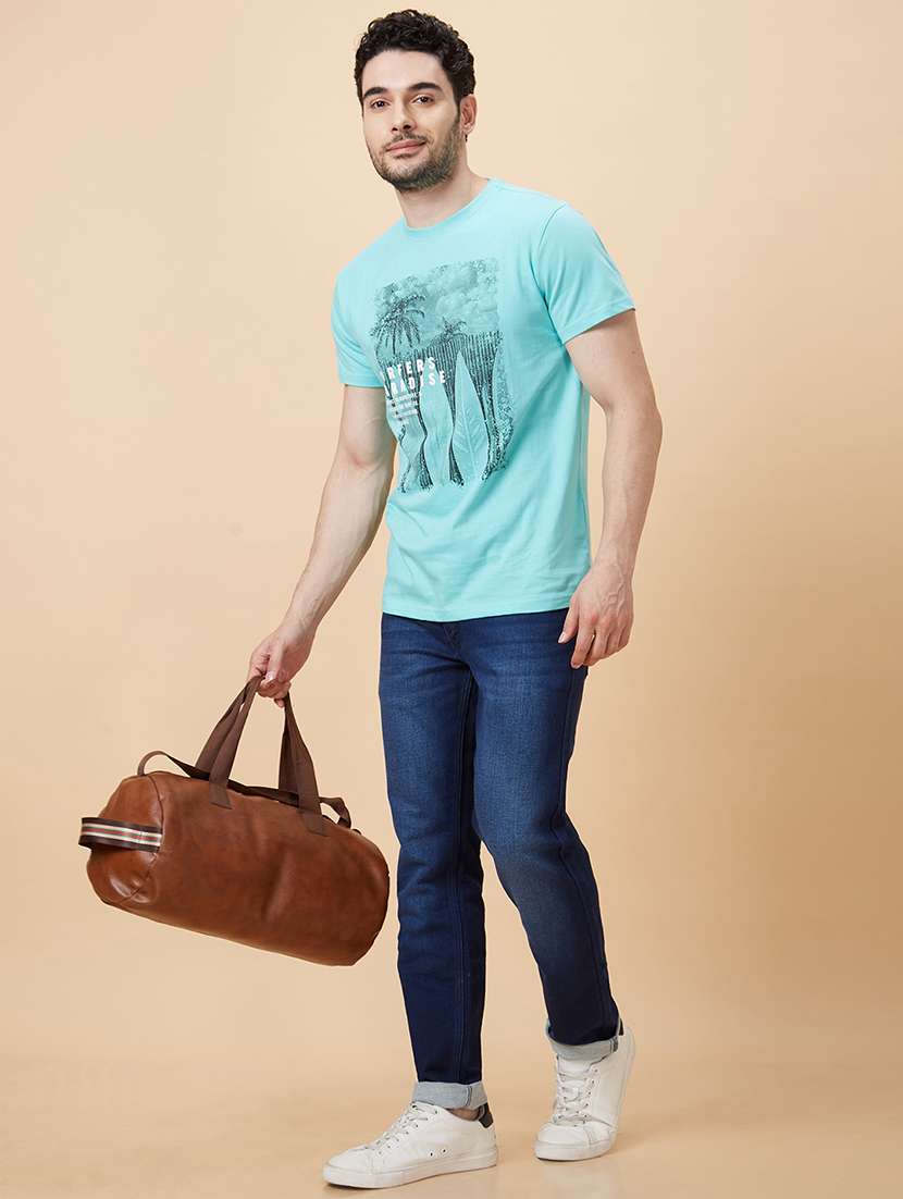 men blue cotton plain jeans - 20023810 - Standard Image - 3