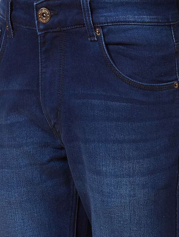 men blue cotton plain jeans - 20023810 - Standard Image - 5
