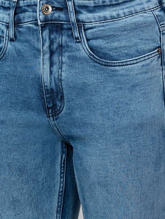 men blue cotton plain jeans - 20023819 - Standard Image - 5