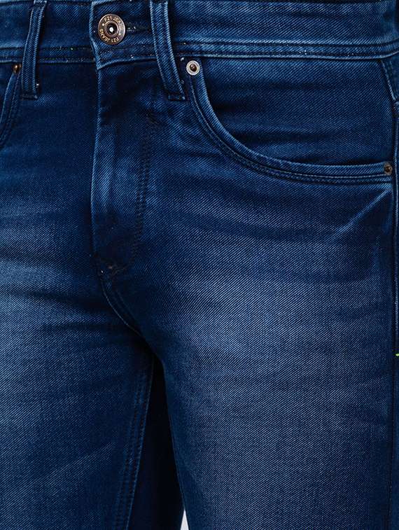 men blue cotton plain jeans - 20023821 - Standard Image - 5