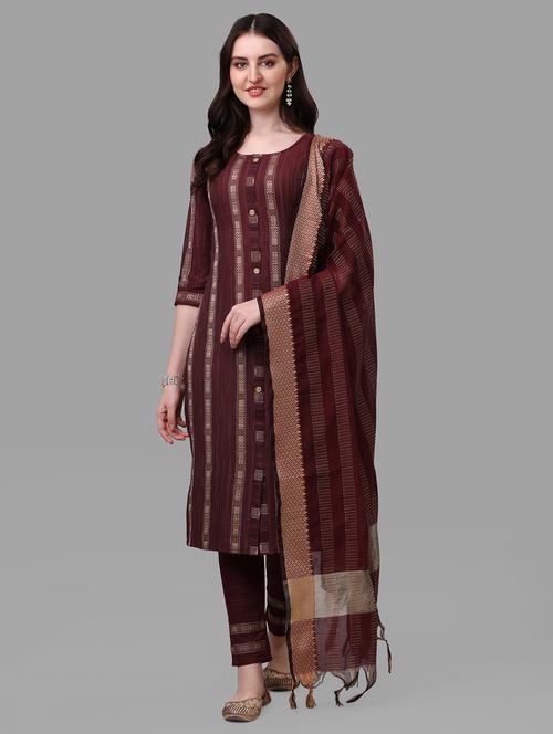 cotton kurta pant with dupatta set - 20024632 - Standard Image - 0