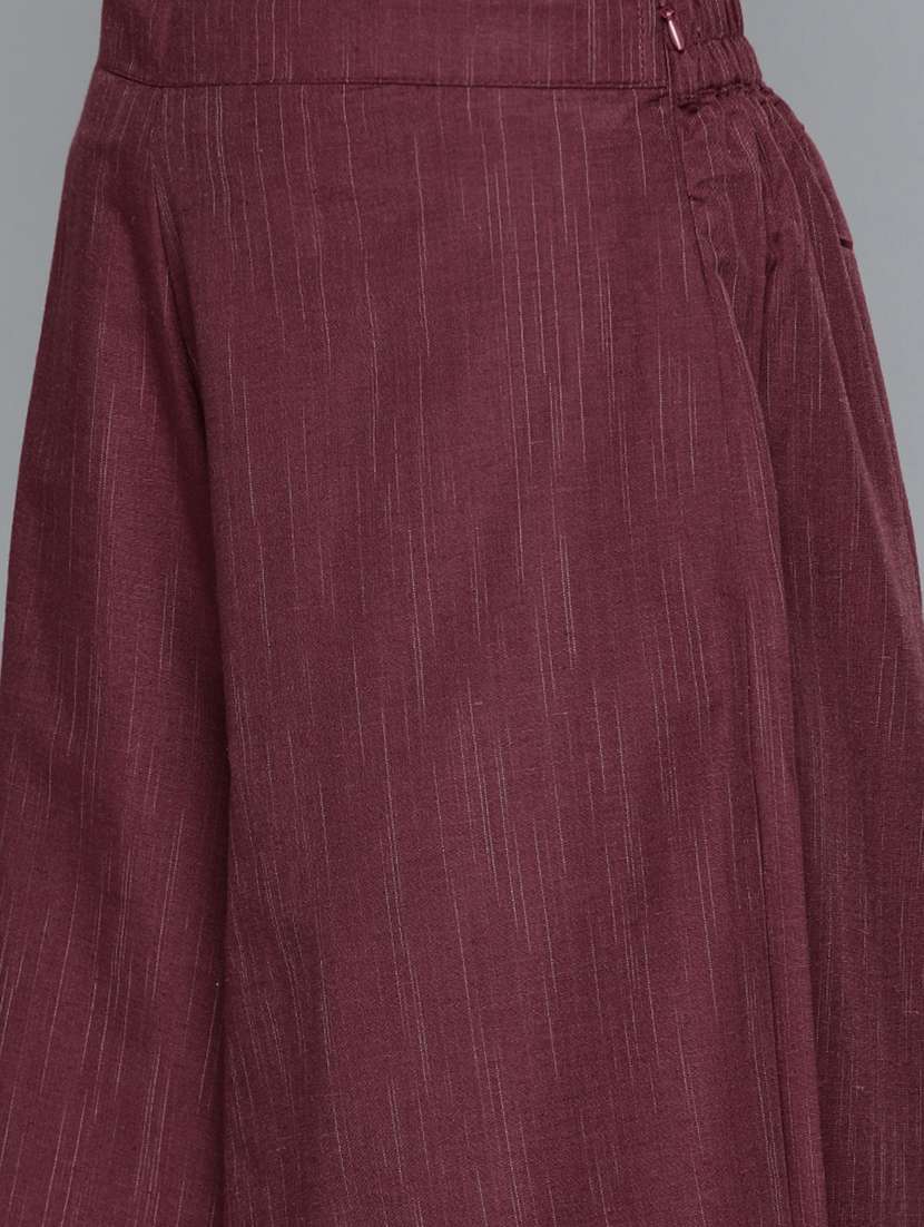 purple kurta palazzo dupatta set - 20024796 -  Standard Image - 3