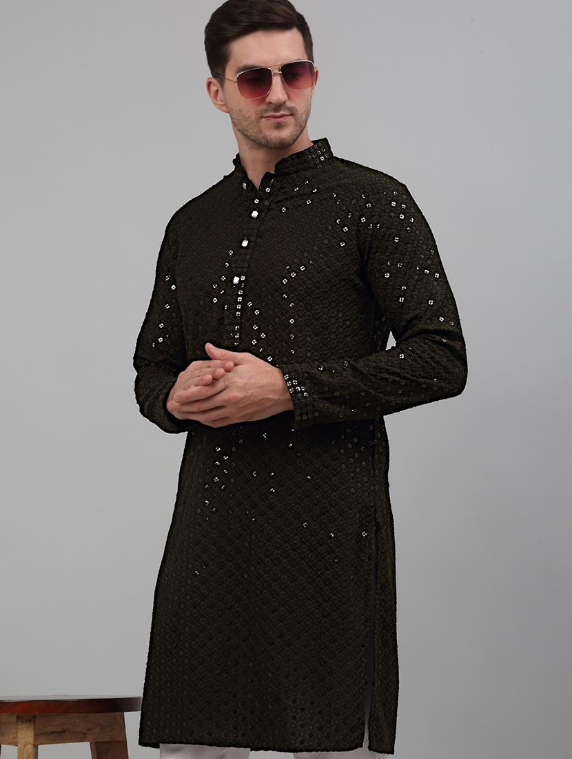 embroidered kurta pyjama set - 20024819 - Standard Image - 3