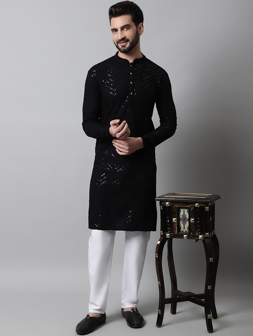 embroidered long kurta with sequin work - 20024845 - Zoom Image - 0