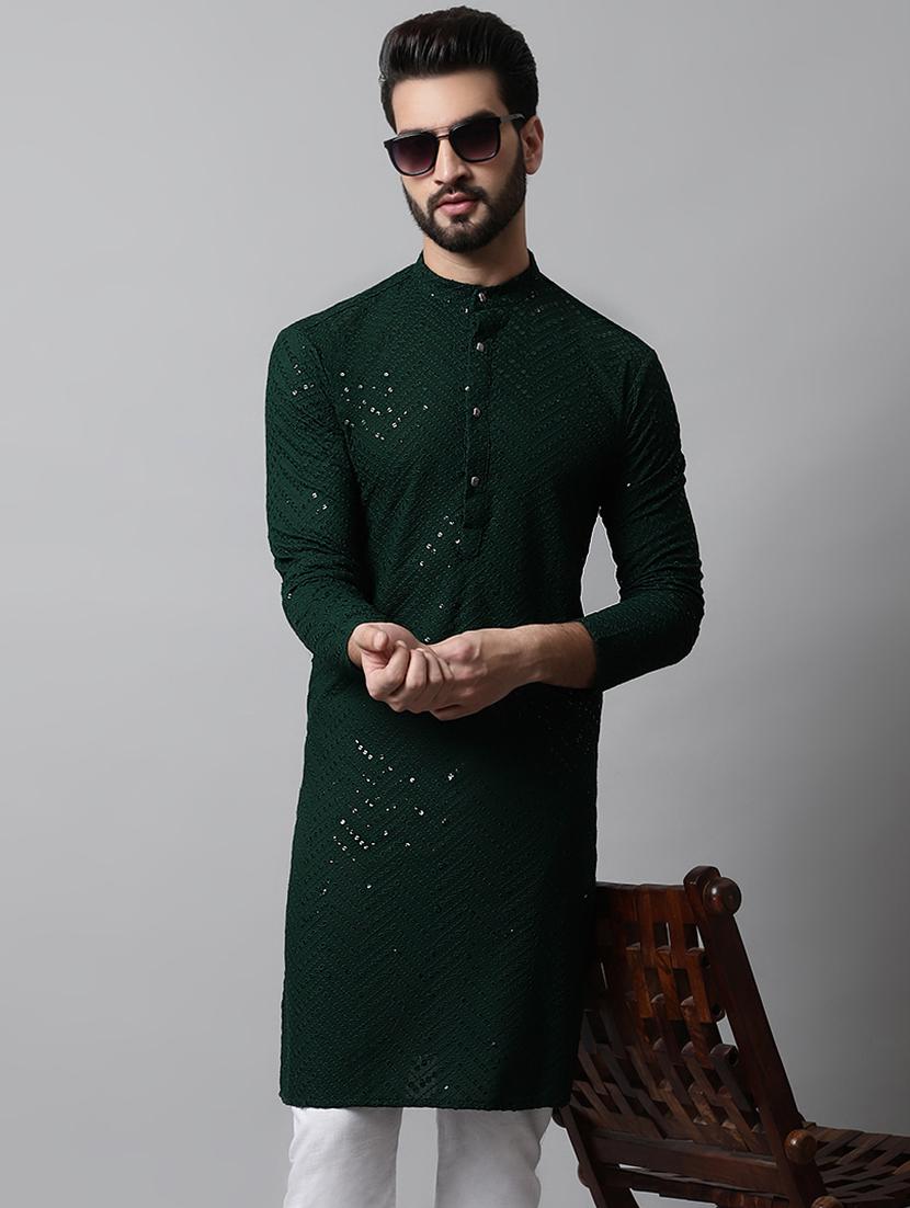 embroidered long kurta with sequin work - 20024847 -  Zoom Image - 0