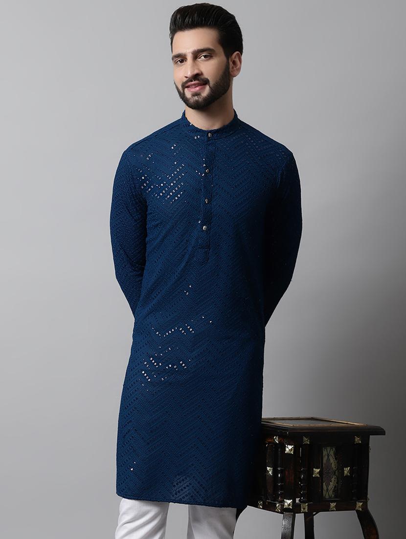 embroidered long kurta with sequin work - 20024848 - Zoom Image - 0