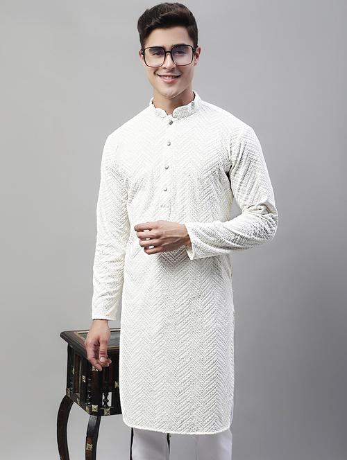 embroidered long kurta with sequin work - 20024851 - Standard Image - 0