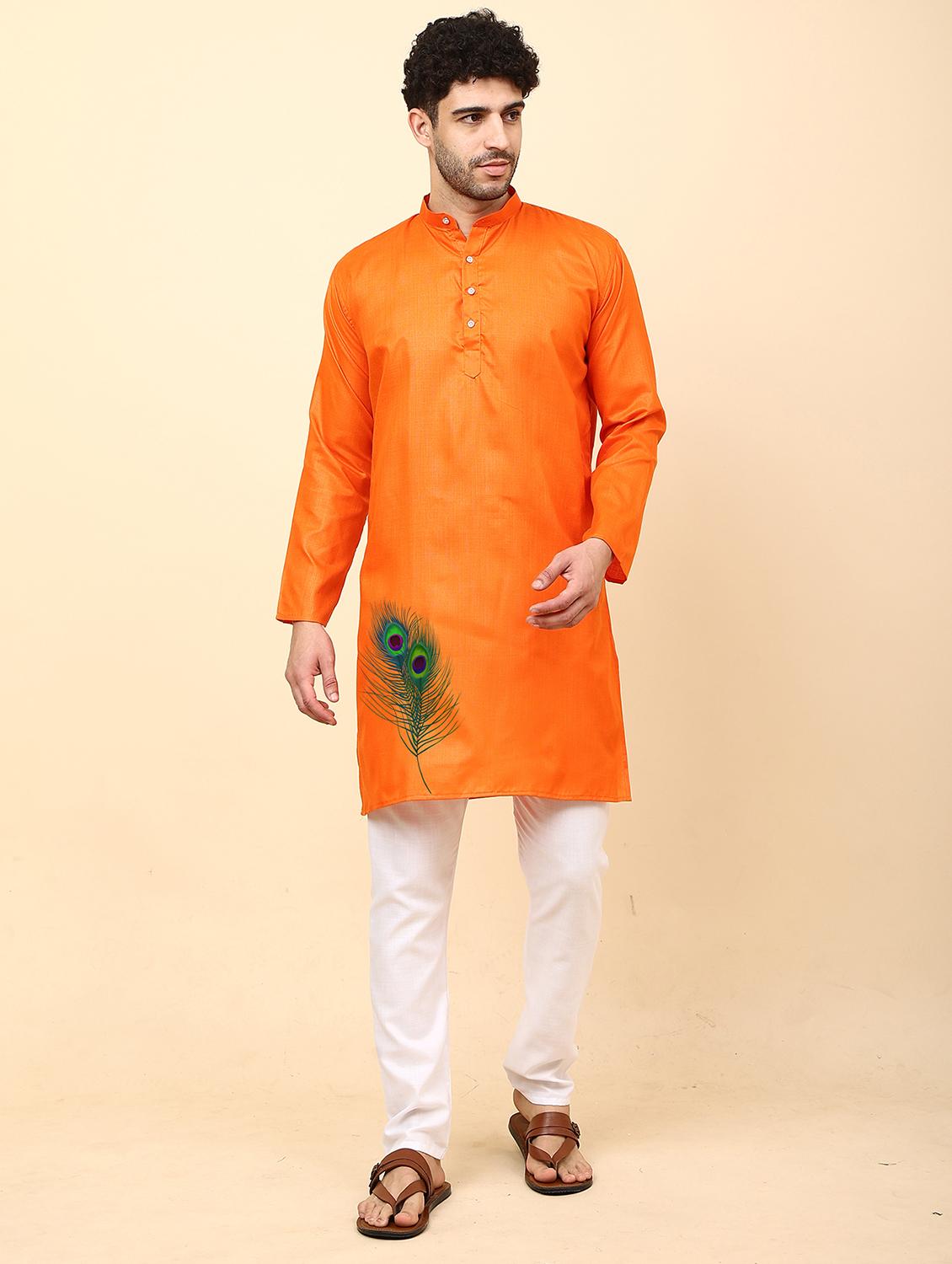 printed cotton blend long kurta - 20024923 - Zoom Image - 0