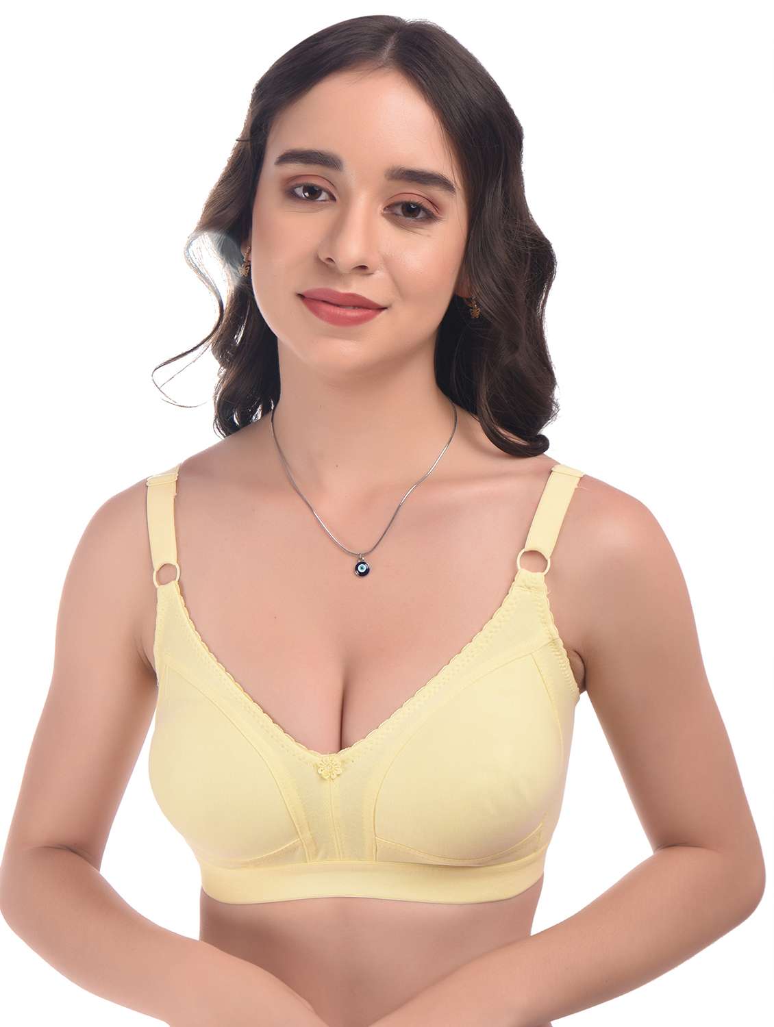 yellow hosiery tshirt bra